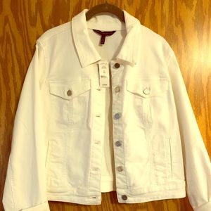 White House Black Market White Denim Jacket